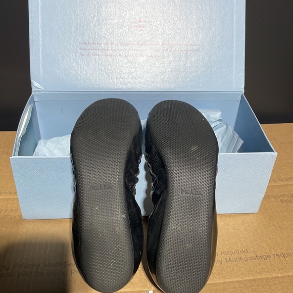 Prada Metallic Cap-Toe Ballerina Flats - Picture 7 of 9